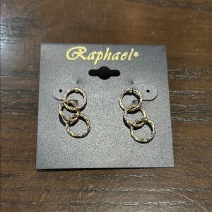 Raphael Gold and Silver Hoop Earrings